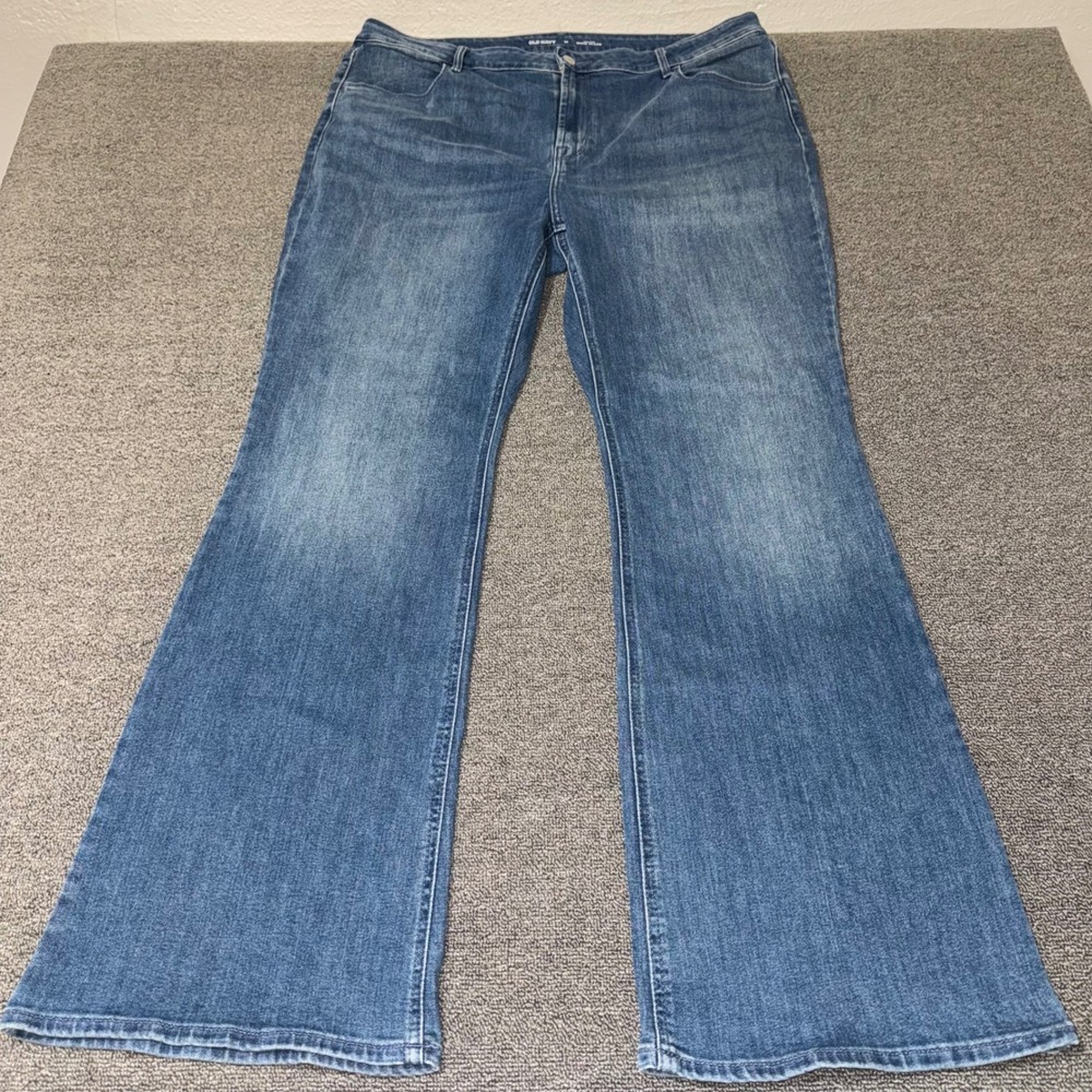 Old Navy High-Rise Wow Flare Jeans Womens 18 Medium Wash Denim Stretch Flare Leg